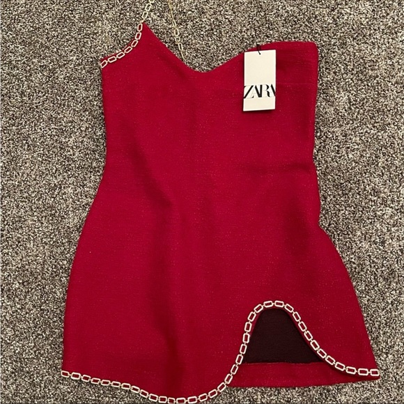 Zara chain trim asymmetric dress - Picture 11 of 13